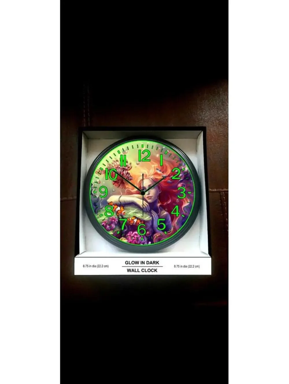 Glow in the Dark Wall Clock Cat Fairy Mystikal Angel Glow Clock